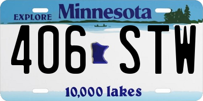 MN license plate 406STW