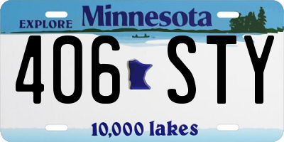 MN license plate 406STY