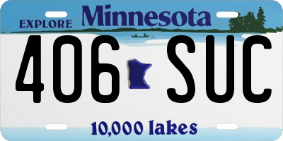 MN license plate 406SUC