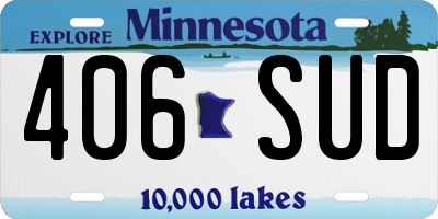 MN license plate 406SUD