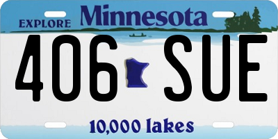 MN license plate 406SUE