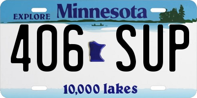 MN license plate 406SUP
