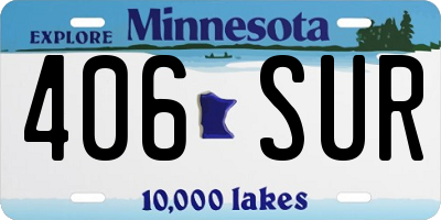 MN license plate 406SUR