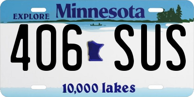 MN license plate 406SUS