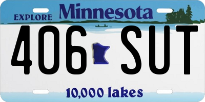 MN license plate 406SUT