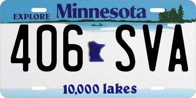 MN license plate 406SVA