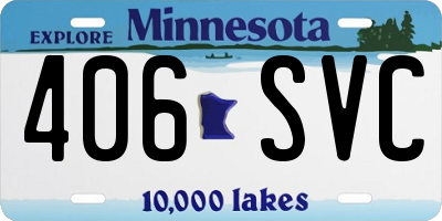 MN license plate 406SVC