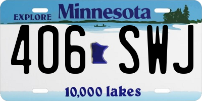 MN license plate 406SWJ