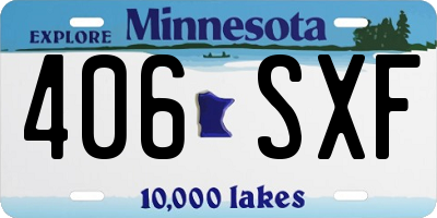 MN license plate 406SXF