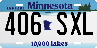 MN license plate 406SXL