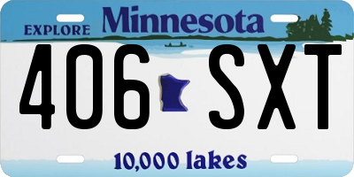 MN license plate 406SXT