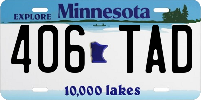 MN license plate 406TAD