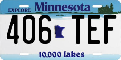 MN license plate 406TEF