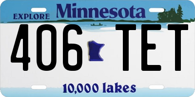MN license plate 406TET