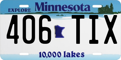 MN license plate 406TIX