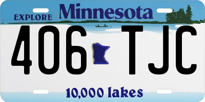 MN license plate 406TJC