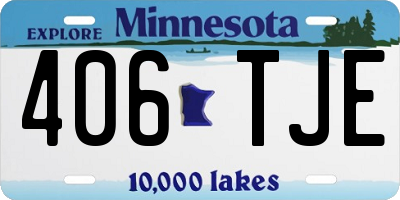 MN license plate 406TJE
