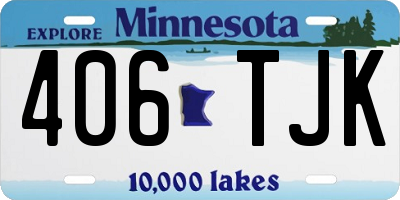 MN license plate 406TJK