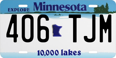 MN license plate 406TJM