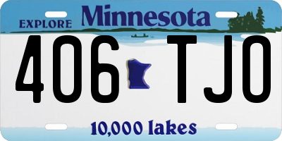 MN license plate 406TJO