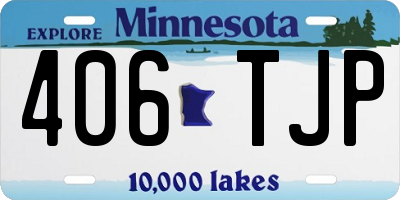 MN license plate 406TJP