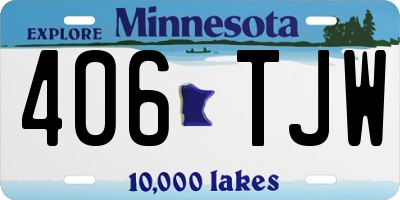 MN license plate 406TJW
