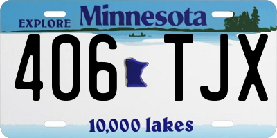 MN license plate 406TJX