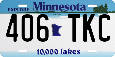 MN license plate 406TKC
