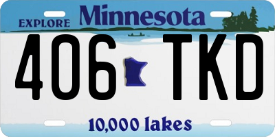 MN license plate 406TKD