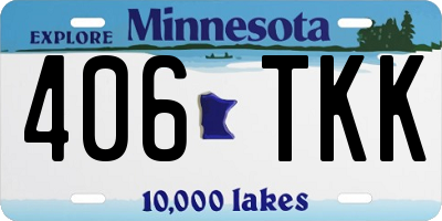 MN license plate 406TKK