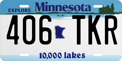 MN license plate 406TKR