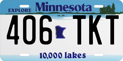 MN license plate 406TKT