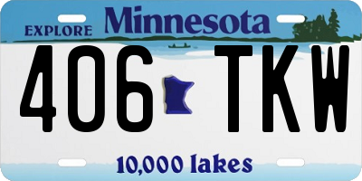 MN license plate 406TKW