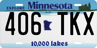 MN license plate 406TKX