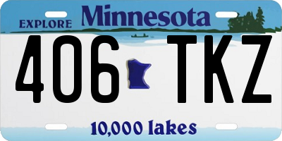 MN license plate 406TKZ