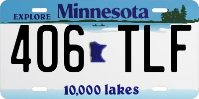 MN license plate 406TLF