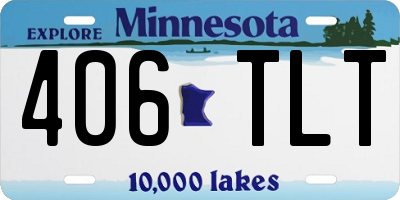 MN license plate 406TLT