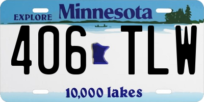 MN license plate 406TLW