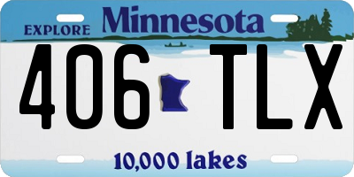 MN license plate 406TLX
