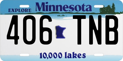 MN license plate 406TNB