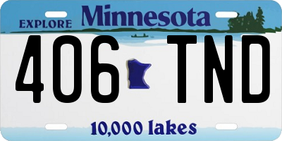 MN license plate 406TND