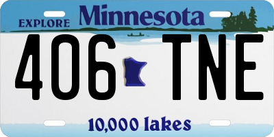 MN license plate 406TNE