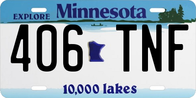 MN license plate 406TNF