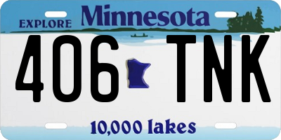 MN license plate 406TNK