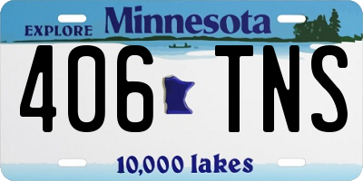MN license plate 406TNS