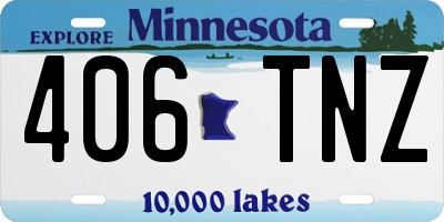 MN license plate 406TNZ