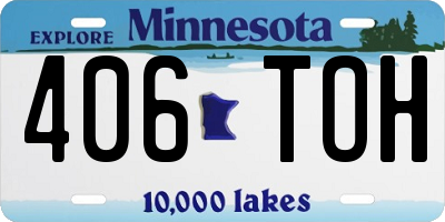 MN license plate 406TOH