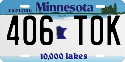 MN license plate 406TOK