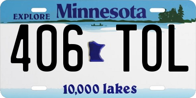 MN license plate 406TOL
