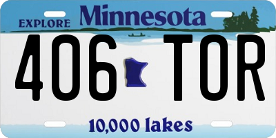 MN license plate 406TOR